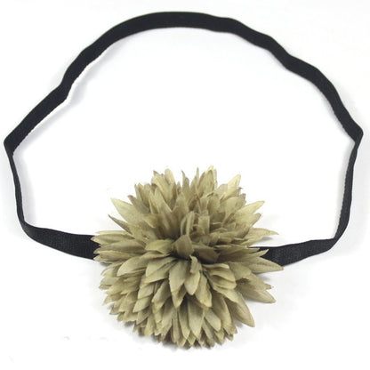Olive flower bow elastic headband