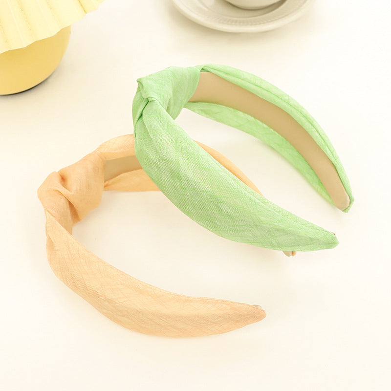 Plain colours transparent organza knotted headband