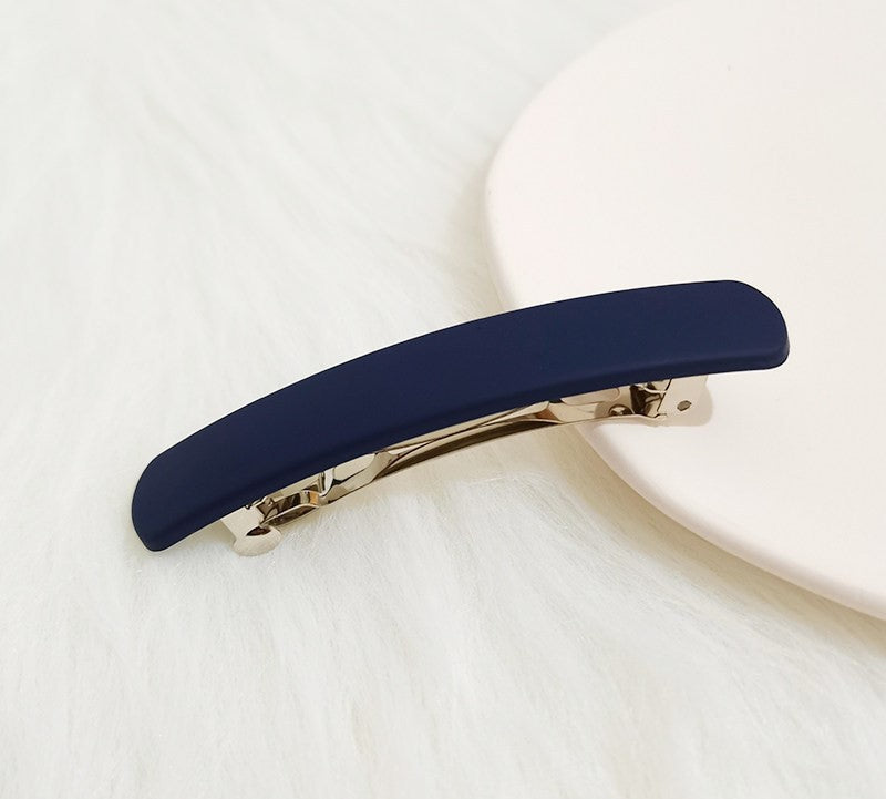 Slim rectangle matte resin hair barrette