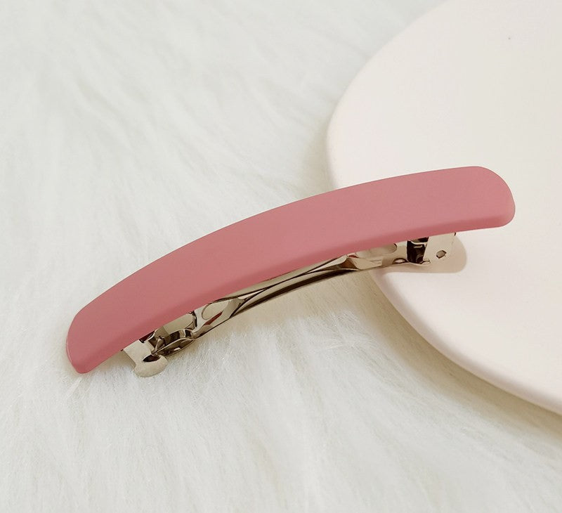 Slim rectangle matte resin hair barrette