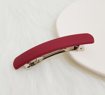 Slim rectangle matte resin hair barrette