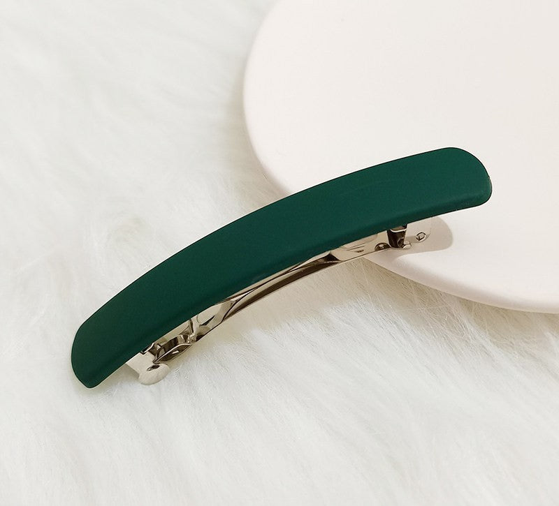 Slim rectangle matte resin hair barrette