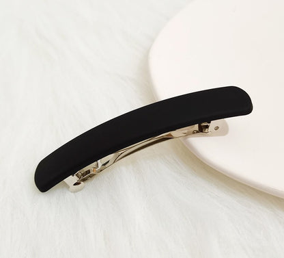 Slim rectangle matte resin hair barrette