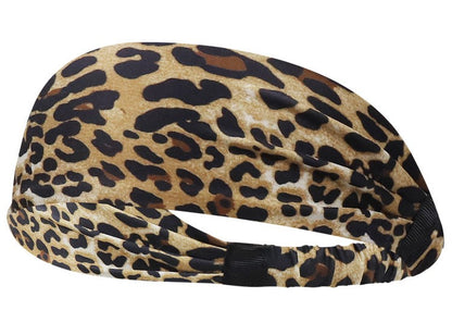 Leopard patterned sporty elastic bandanna hair band