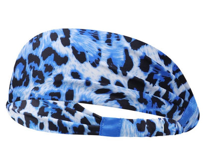 Leopard patterned sporty elastic bandanna hair band