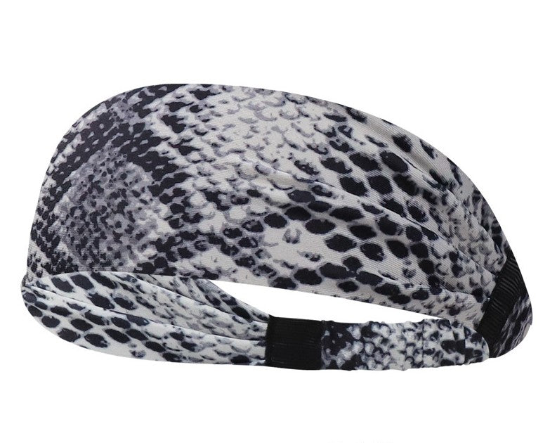 Leopard patterned sporty elastic bandanna hair band