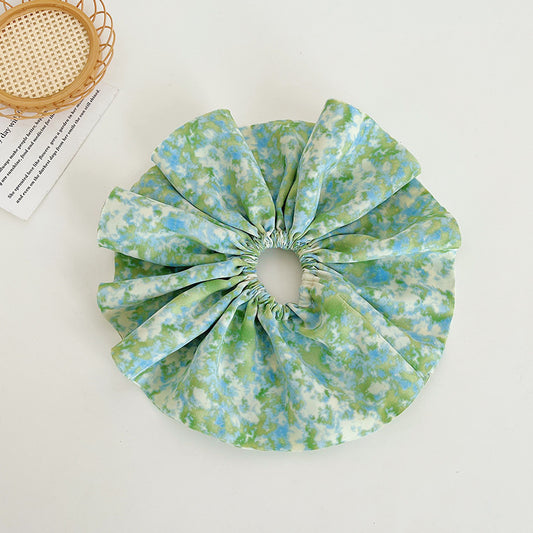 Oversize floral pleated scrunchies