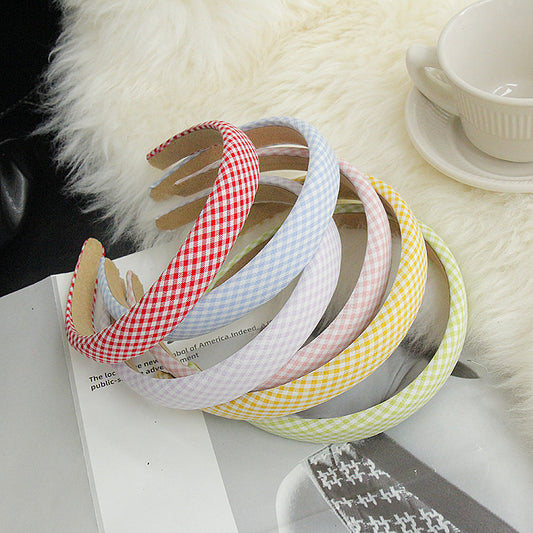 2cm wide thinly padded gingham headband