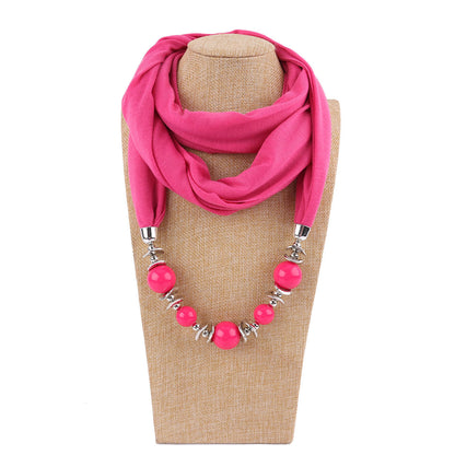 Jersey cotton infinity scarf with jewellery