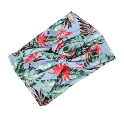 Twisted turban headband in tropical print