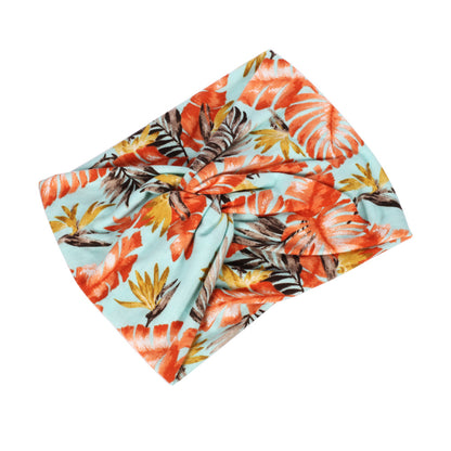 Twisted turban headband in tropical print