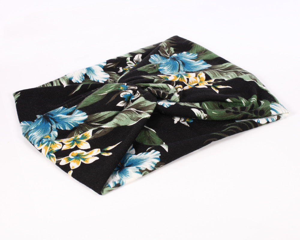 Twisted turban headband in tropical print