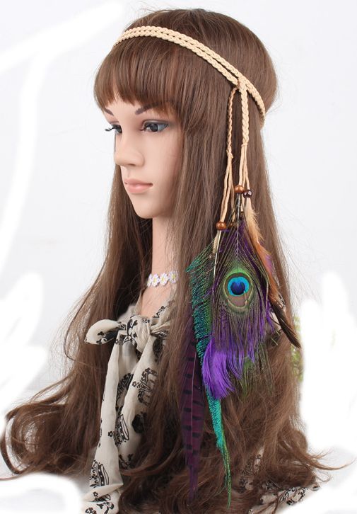 Gorgeous feathers hair band - Purple