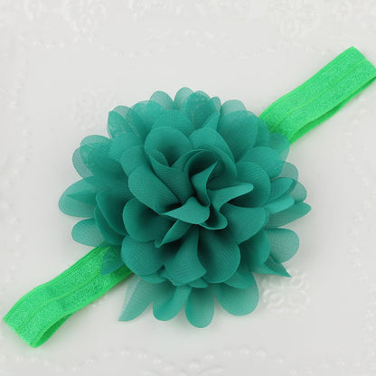 Chiffon large flower elastic headband