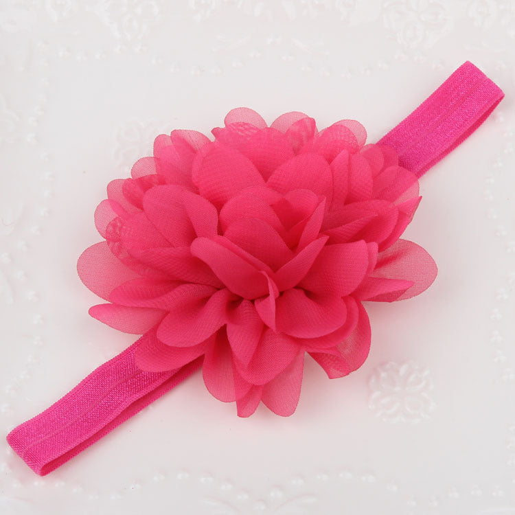 Chiffon large flower elastic headband