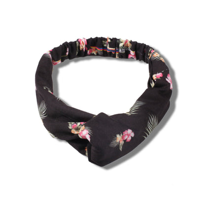 Cotton elastic head band in floral print