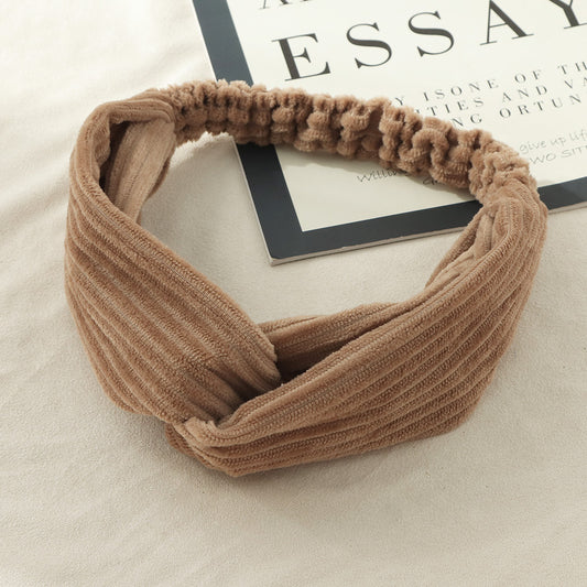 Corrugated velvet elastic hair band