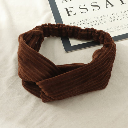 Corrugated velvet elastic hair band