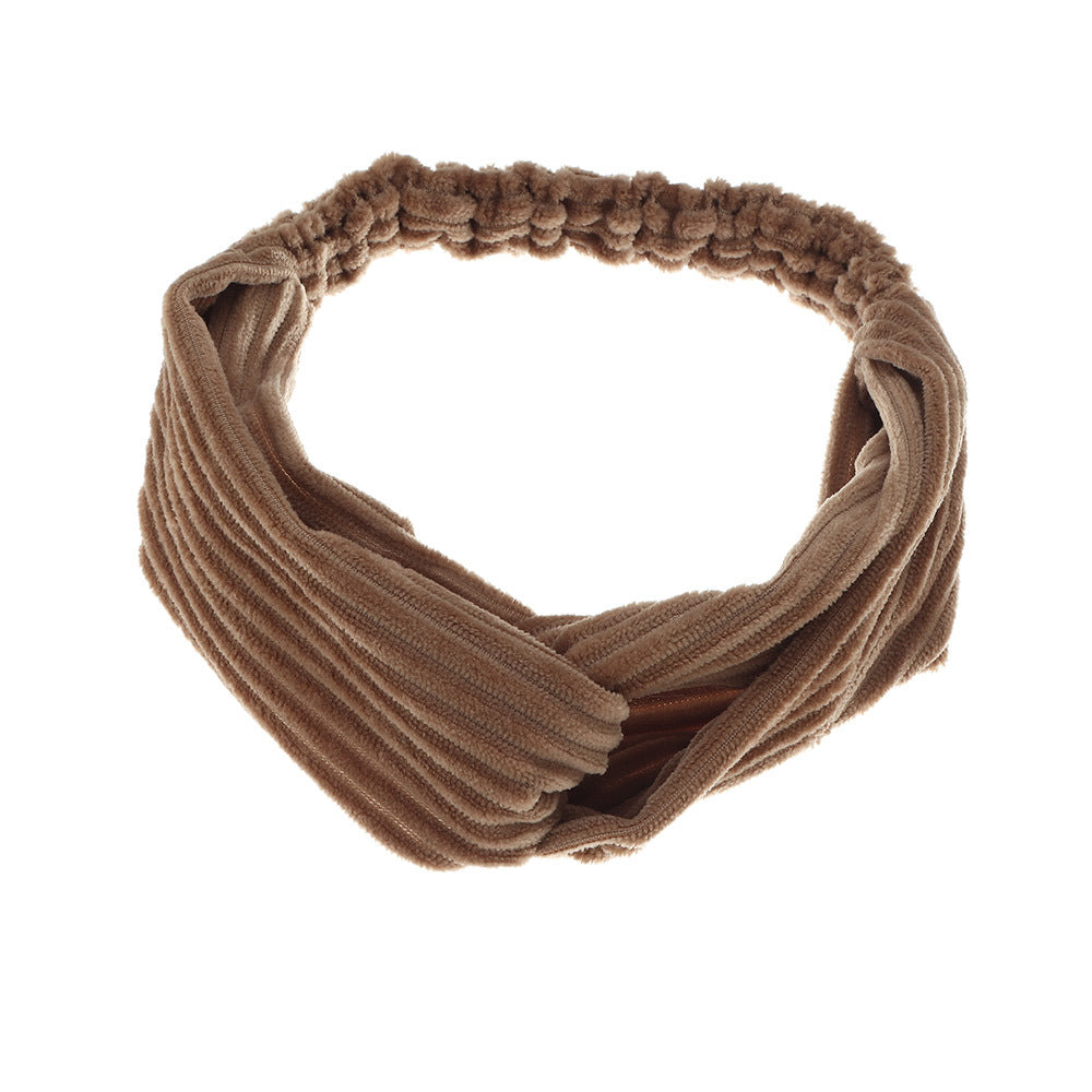 Corrugated velvet elastic hair band