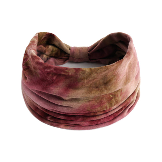 Extra-wide 2-way tie dye print bandanna hair band