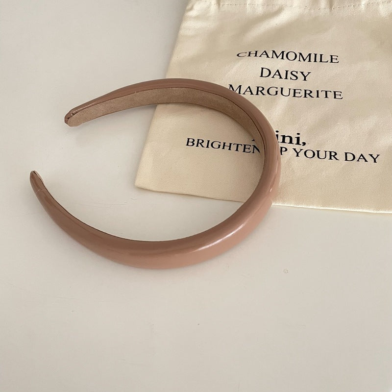 2cm-wide glossy leather slim headband