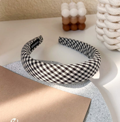 3cm wide padded gingham headband