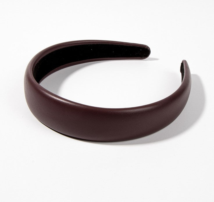 3cm wide padded leather headband