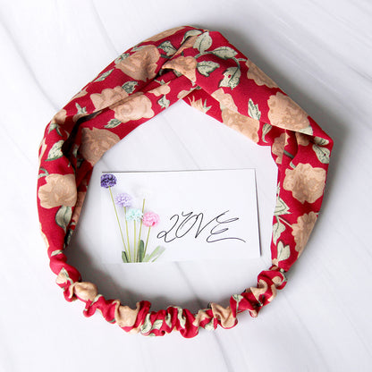 Multi-coloured roses prints elastic headband