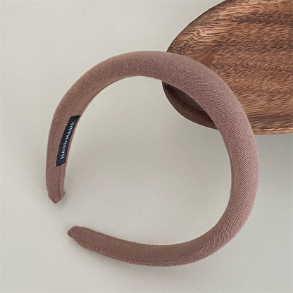 Knitted fabric thinly padded headband