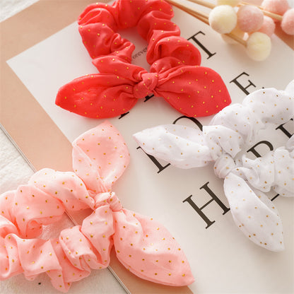 3-pack studded scrunchies with bow