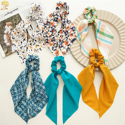 Plain and printed chiffon scrunchies with scarf