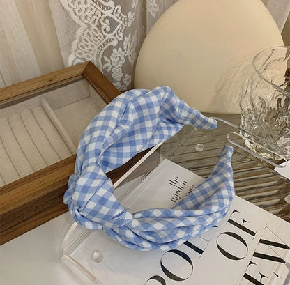 Gingham knotted headband