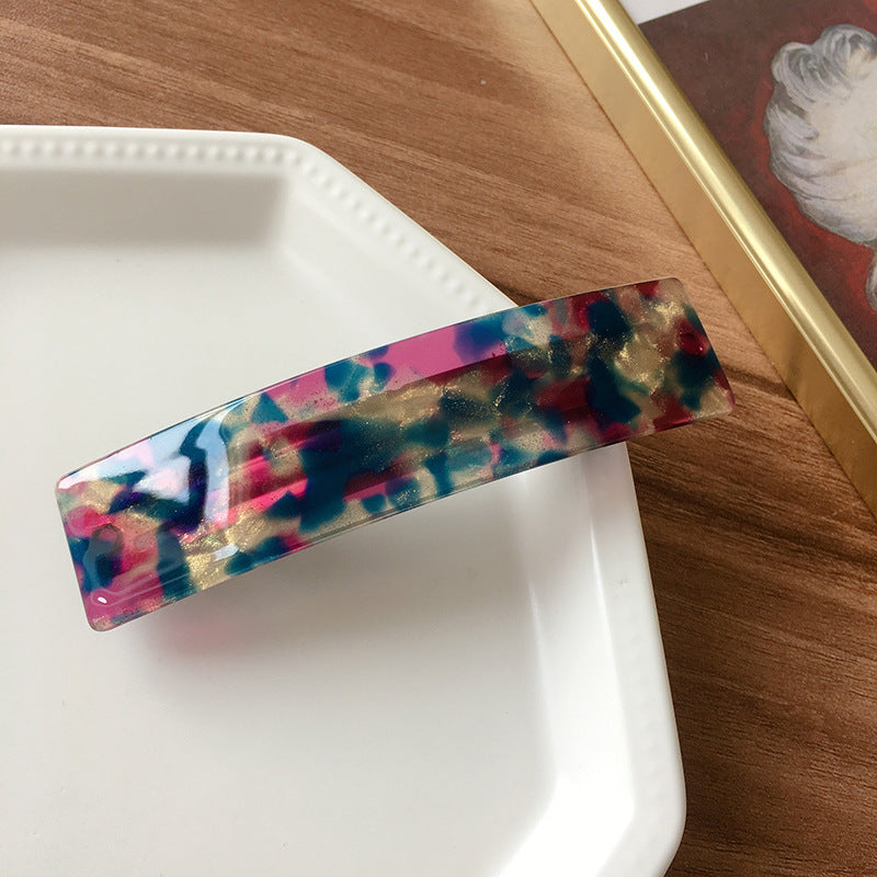 Large resin hair barrette in multi colours