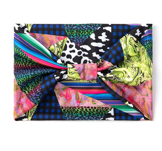 Multicoloured mixed animal prints 2-way bandanna headband