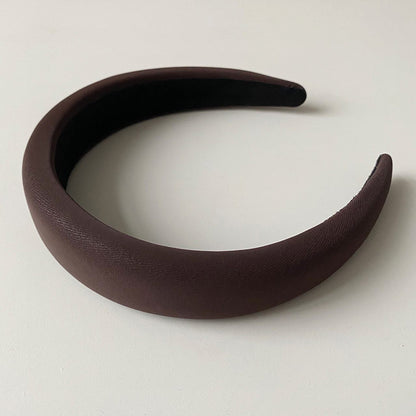 Foggy velvet leather headband