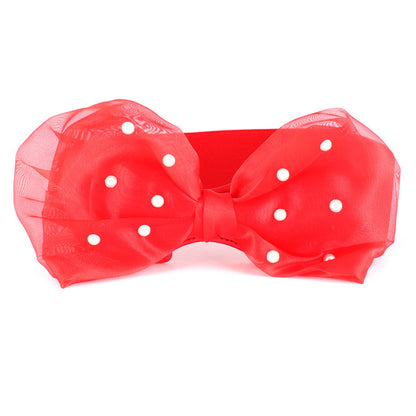 Large organza bow stretch belt