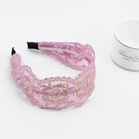 Golden thread & rose flowers lace headband