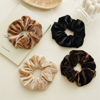 4-pack black brown velvet scrunchies