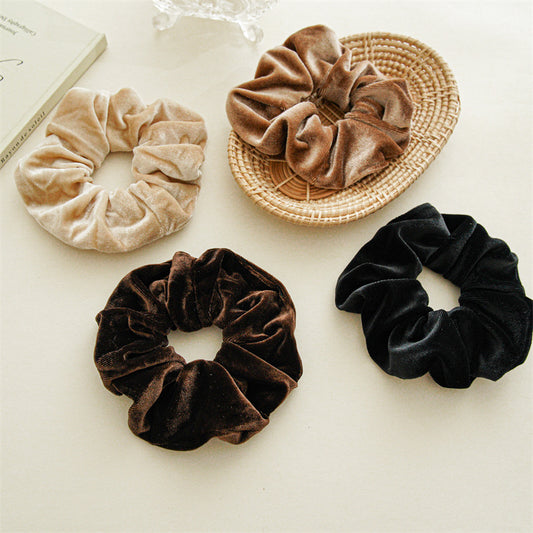 4-pack black brown velvet scrunchies