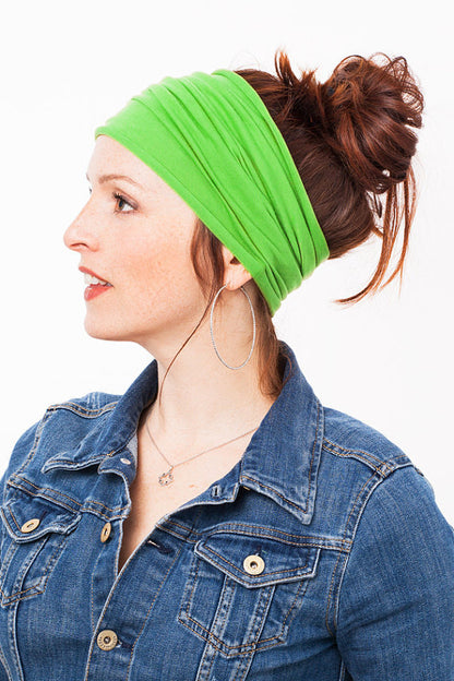 Solid colour multi-purpose seamless head wrap