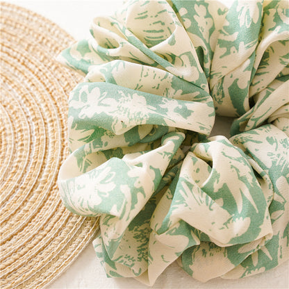 Extra-large chiffon floral scrunchies
