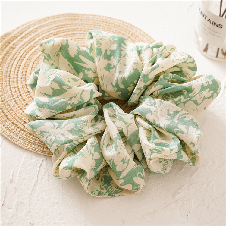 Extra-large chiffon floral scrunchies