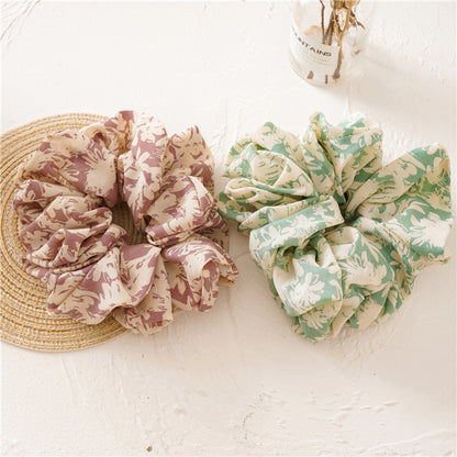 Extra-large chiffon floral scrunchies