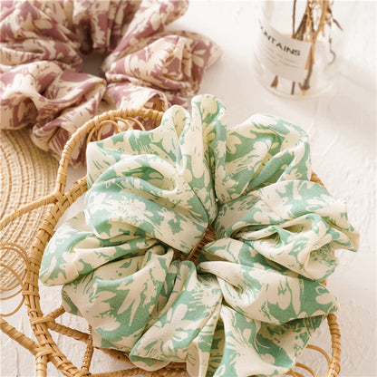 Extra-large chiffon floral scrunchies