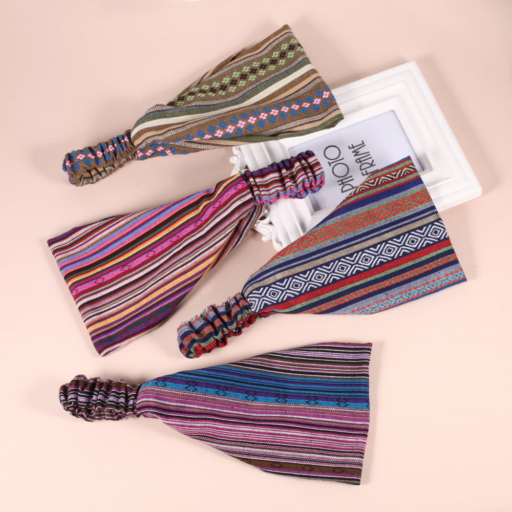 Ethnic style multi-coloured bandanna headband