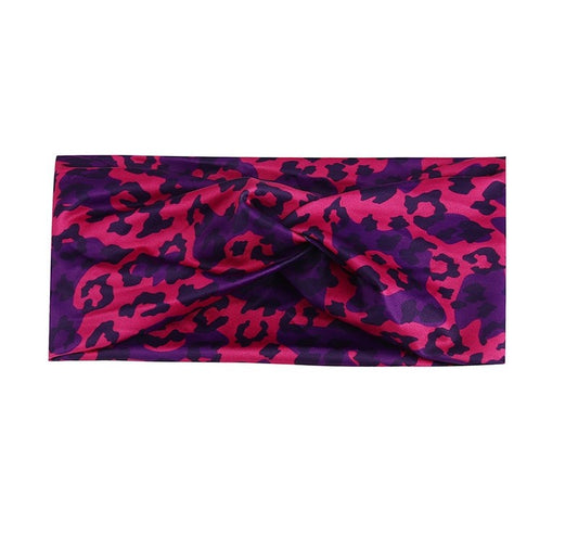 Multicoloured animal print thin twist front stretchy headband