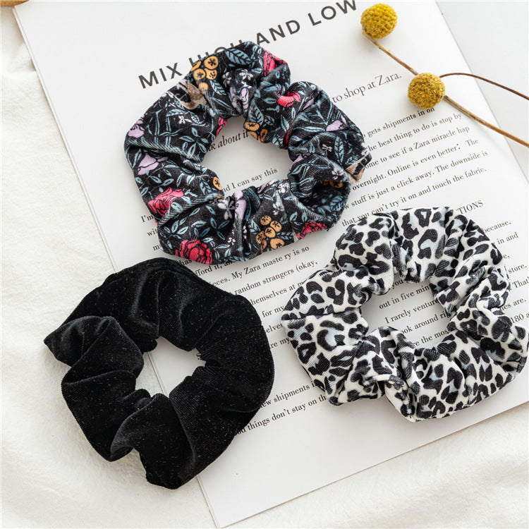 3-pack printed velvet scrunchies