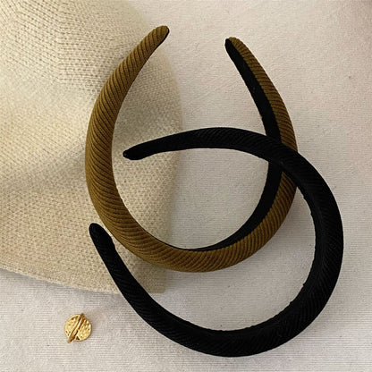 3-cm wide thinly padded plain corduroy headband