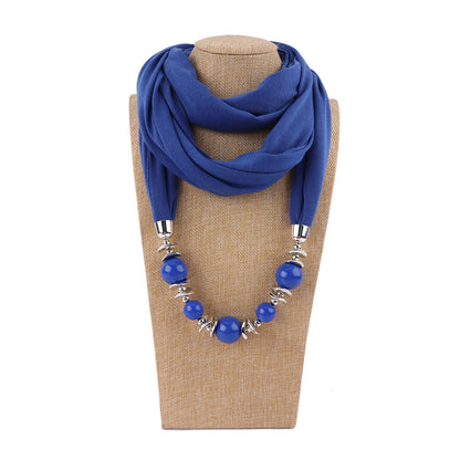 Jersey cotton infinity scarf with jewellery