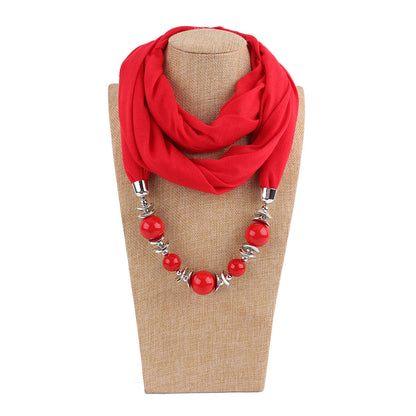 Jersey cotton infinity scarf with jewellery